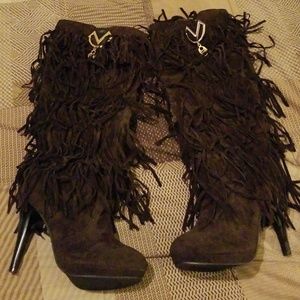 High Heeled Boots w/soft, thin fur lining